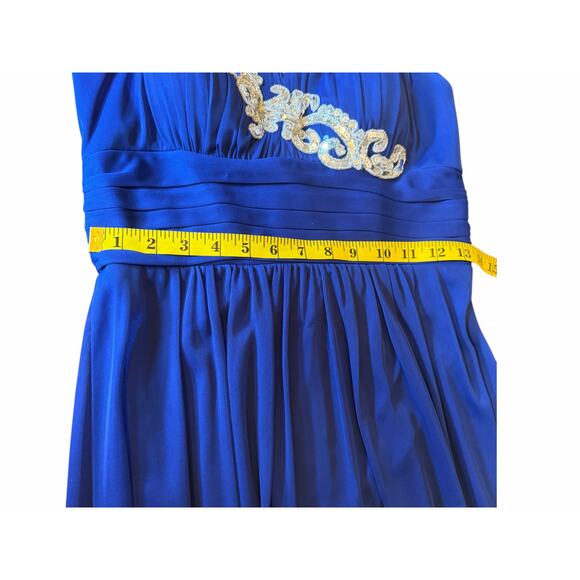 Blue Strapless Sequined Blondie Nites Dress - Size 7 - Picture 7 of 14